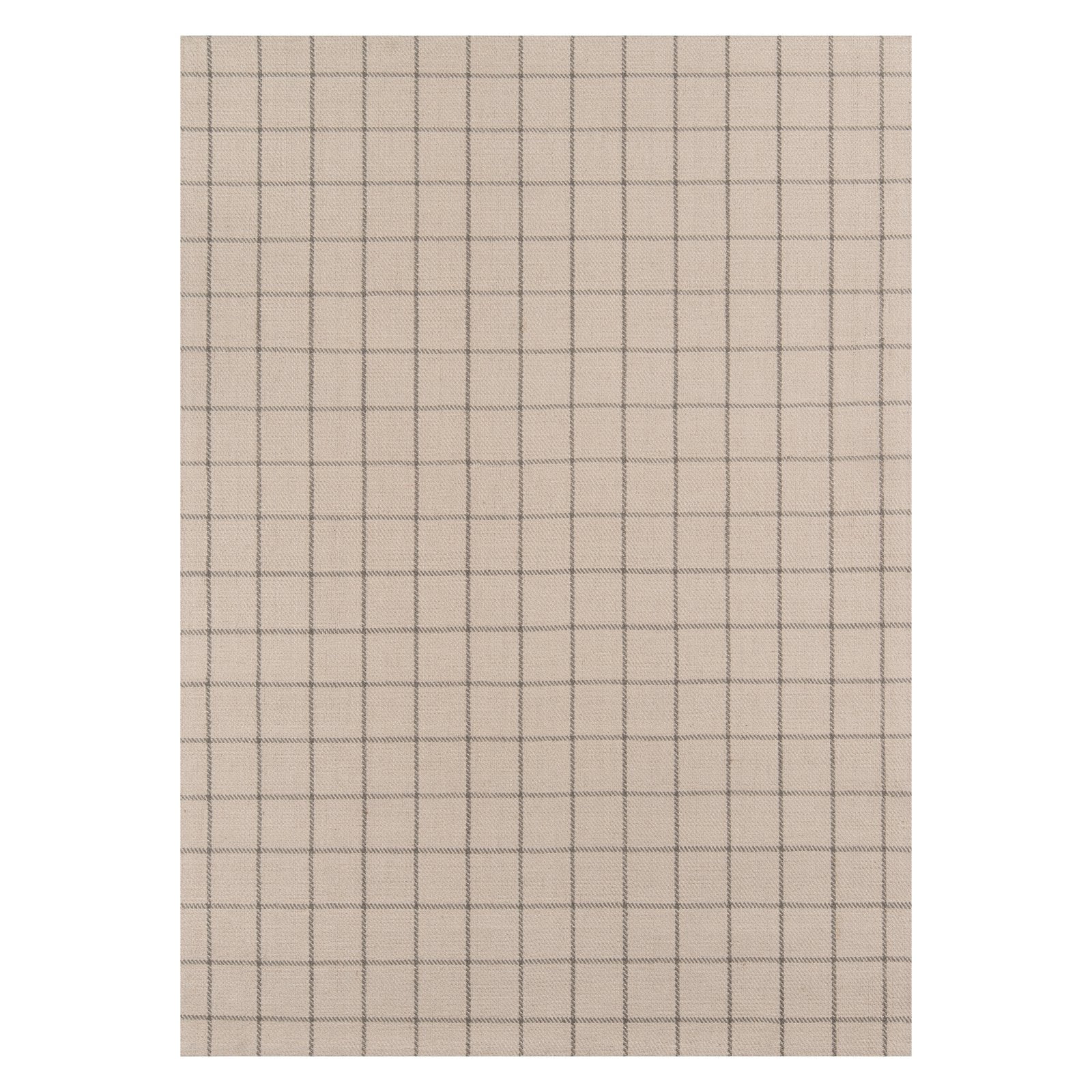 Ivory Handwoven Wool Plaid Runner Rug 2'3" x 8'
