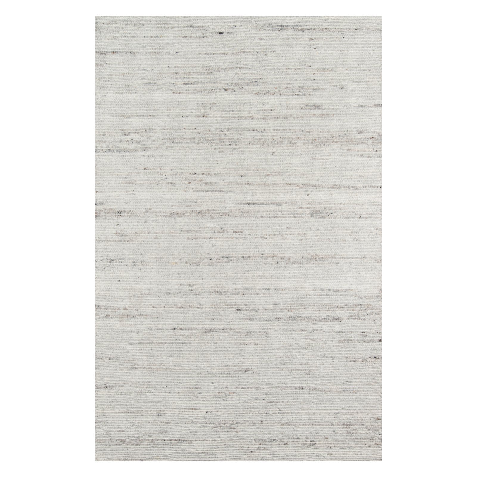 Ivory Handwoven Wool Rectangular Area Rug 8'6" x 11'6"