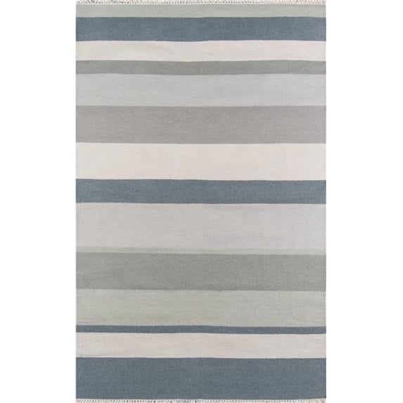 Erin Gates by Momeni Thompson Brant Point Grey Hand Woven Wool Area Rug 7'6" X 9'6"