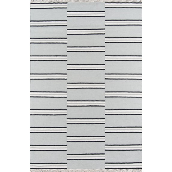 Erin Gates by Momeni Thompson Hand Woven WoolGrey Area Rug 7'6" X 9'6"