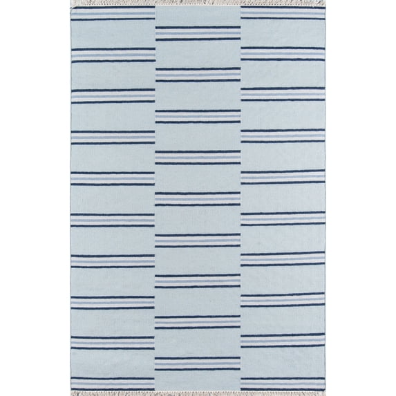 Erin Gates by Momeni Thompson Hand Woven WoolLight Blue Area Rug 5' X 7'6"
