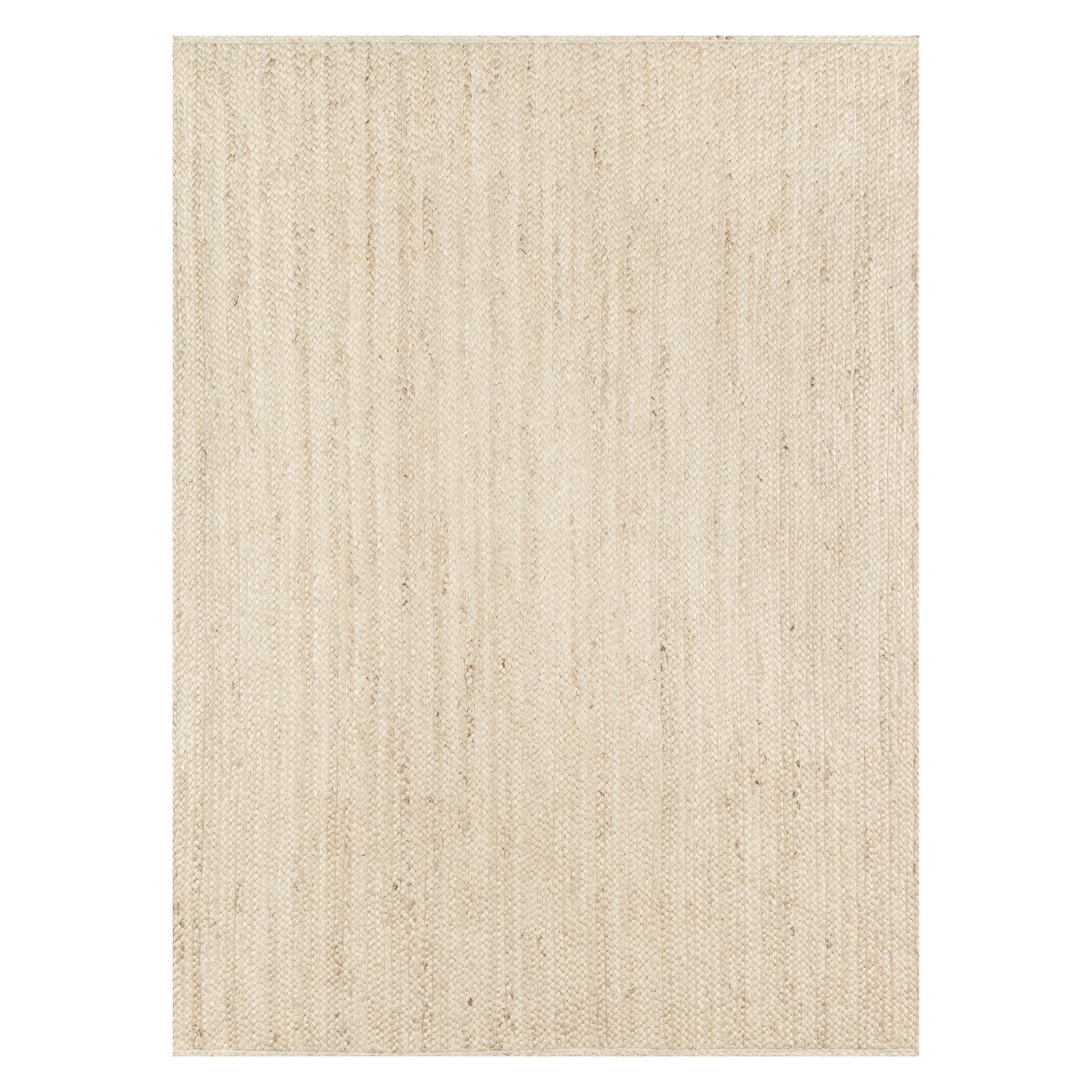 Small Beige Handmade Wool Rectangular Accent Rug