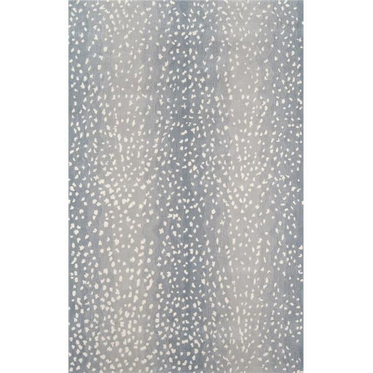 Blue and Gray Hand-Tufted Wool Rectangular Area Rug