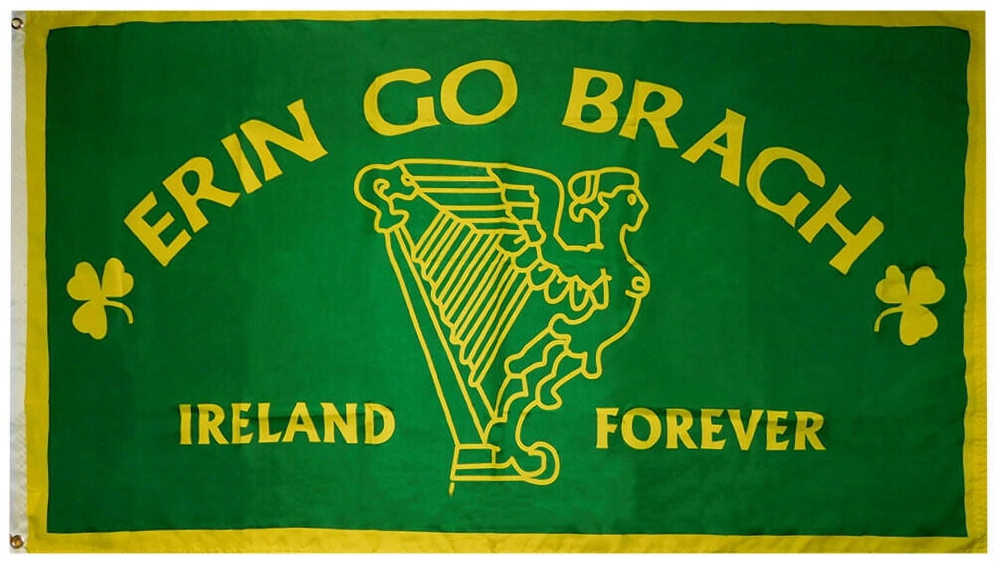 Erin Go Bragh Green and Yellow Polyester Flag 3x5
