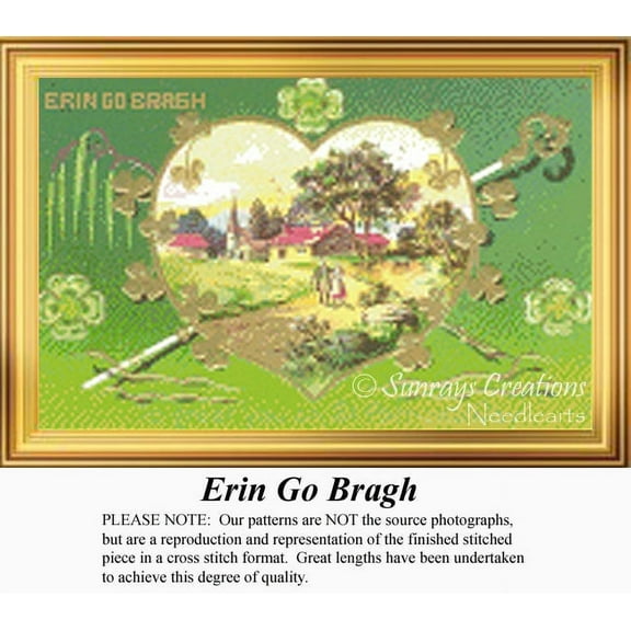 Erin Go Bragh, Irish Counted Cross Stitch Patterns (Pattern Only, You Provide the Floss and Fabric)