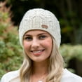 thumbnail image 1 of Erin Knitwear Adult Irish Wool White Beanie, One Size, 1 of 2