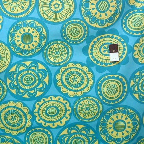 Erin McMorris HDEM03 Summersault Cartwheel Teal Home Decor Cotton Fabric By Yd