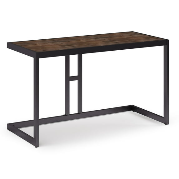Erina SOLID ACACIA WOOD Industrial 54 inch Wide Flat Top Desk in Rustic Natural Aged Brown
