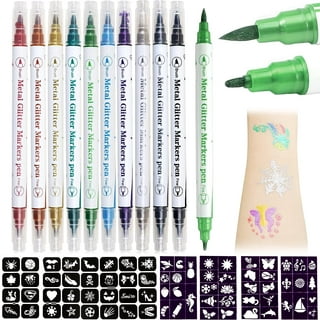 Vanli's Temporary Tattoo Markers - Stocking Stuffers For Teens, Kids,  Adults, Trendy Tattoo Kit, Skin Safe & Colored Ink Tattoo Pens for Body &  Face Art with 50 Tattoo Stencil Papers, 13 Pens-Variety