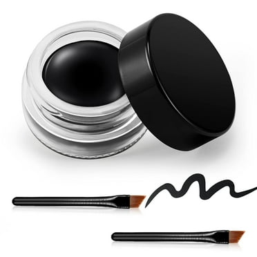 Erinde Gel Eyeliner, Waterproof Long Lasting eyeliner with 2PCS Eyeliner Brushes 02# Balck,1.76 oz.