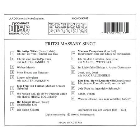 VARIOUS ARTISTS Erinnerungen An Fritzi Ma (CD)