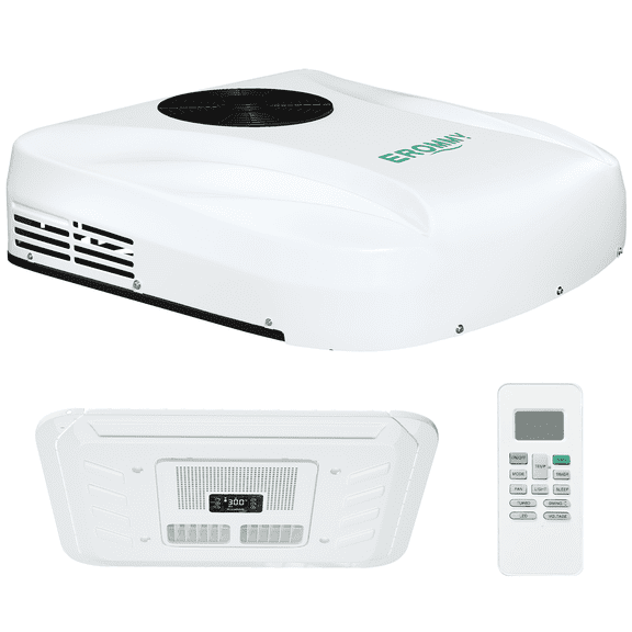 Erinnyees 10000 BTU RV Air Conditioner with Heat Pump – Non-Ducted, Ultra Quiet, Low Power Consumption, Auto Swing Airflow for RVs, Trucks, Campers