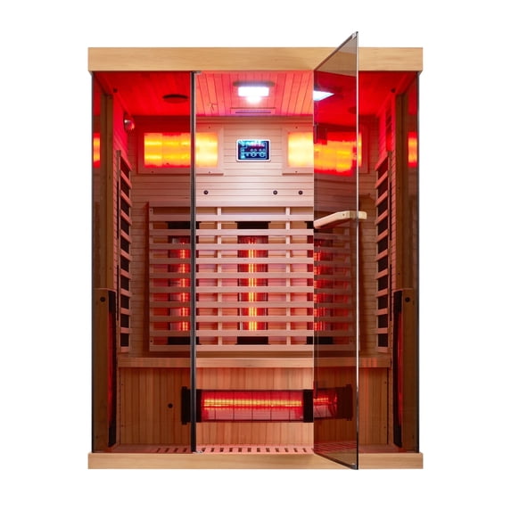 Erinnyees 2-3 Person Infrared Sauna, Wooden Home Sauna