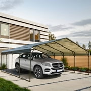 Erinnyees 20' x 20' Carport with Galvanized Steel Roof, Sturdy Metal Carport for Cars, Boats, and Tractors