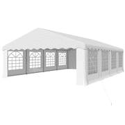 Erinnyees 20x30 ft Party Tent, Large Outdoor Heavy Duty Party Wedding Tent with Removable Sidewalls & 2 Roll-Up Doors White