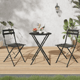 thumbnail image 1 of Erinnyees 3-Piece Folding Bistro Set for Outdoor Patio, Steel Frame, Black - Space-Saving Garden Furniture, 1 of 8