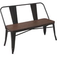 thumbnail image 1 of Erinnyees 42in Dining Bench, Entryway Bench with Back, Farmhouse Metal Dining Bench, Industrial Mid-Century 3 Person Rustic Spindle Bench, with Wood Seat, Removable Backrest, 1 of 7