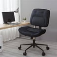 thumbnail image 1 of Erinnyees Black Armless Office Chair: PU Leather Mid-Back, Adjustable Height & 360° Swivel Rolling Desk Chair for Home & Small Spaces, 1 of 9