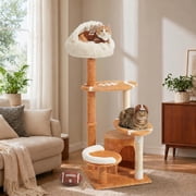 Erinnyees Cat Tree with Football Design, 51.2 Inches Cat Tower, Cozy Cat Cave Bed for Indoor Cats, Spacious Condo with Sisal Scratching Post, Muti - Level Platforms