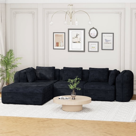 Erinnyees Cloud-Like Comfort Modular Sofa: Sectional with Chaise & Bed Converter | Featuring Deep, Plush Seats and No Assembly Required for Instant Relaxation