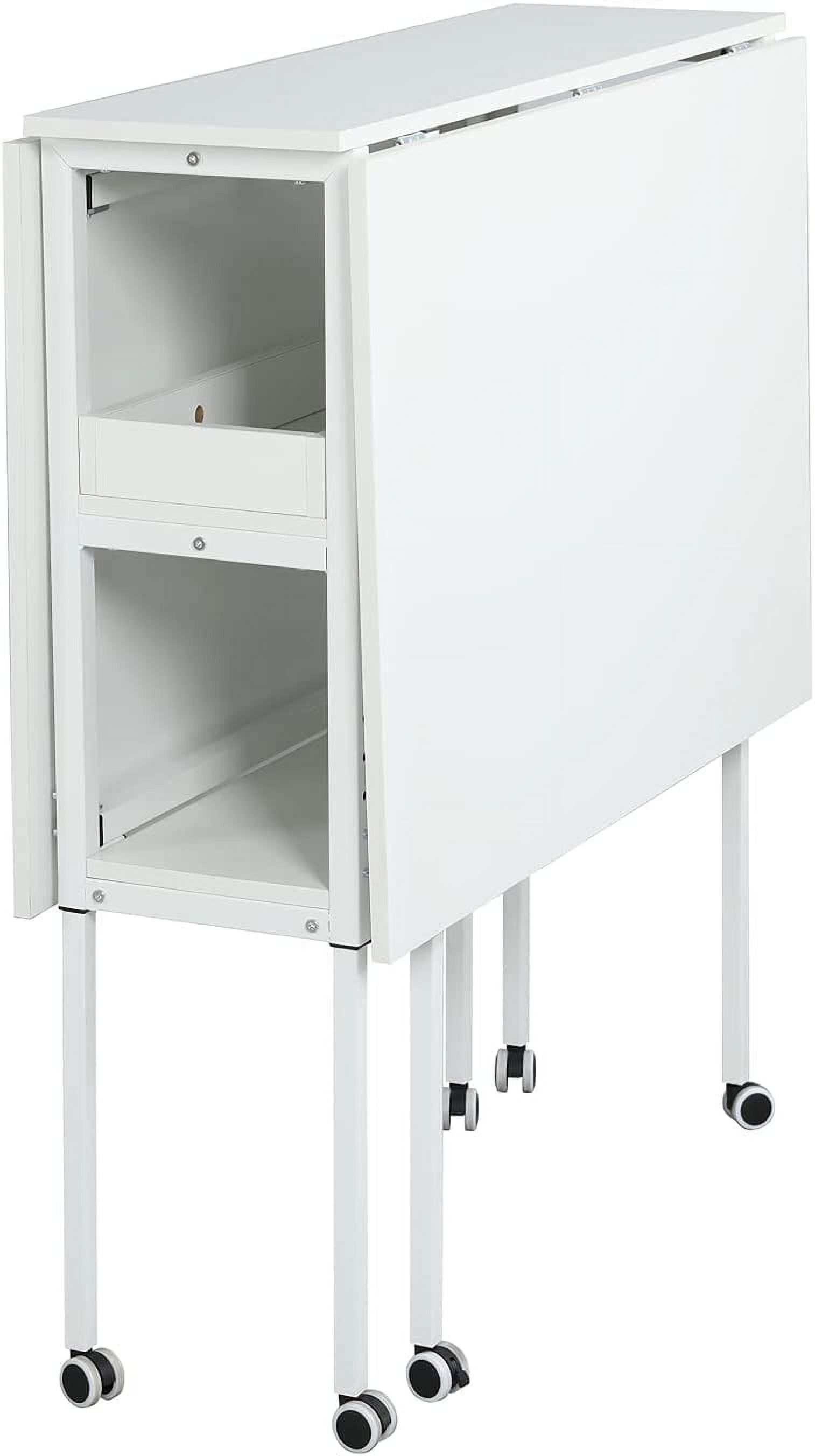 South Shore Crea Sewing Craft Table on Wheels, White