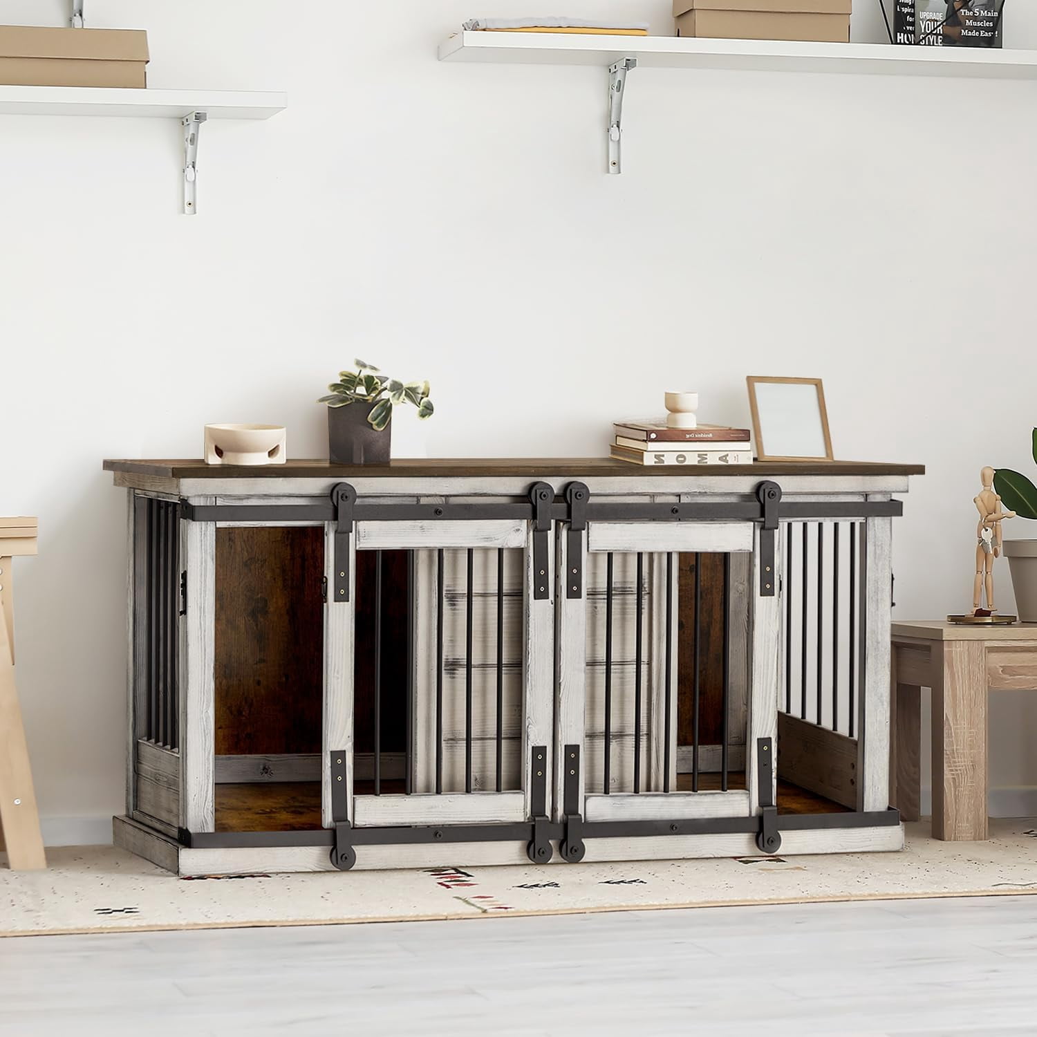 Photo inspiration: Fresh Look at Erinnyees Large Dog Crate Furniture 62 5 Solid Wood Furniture