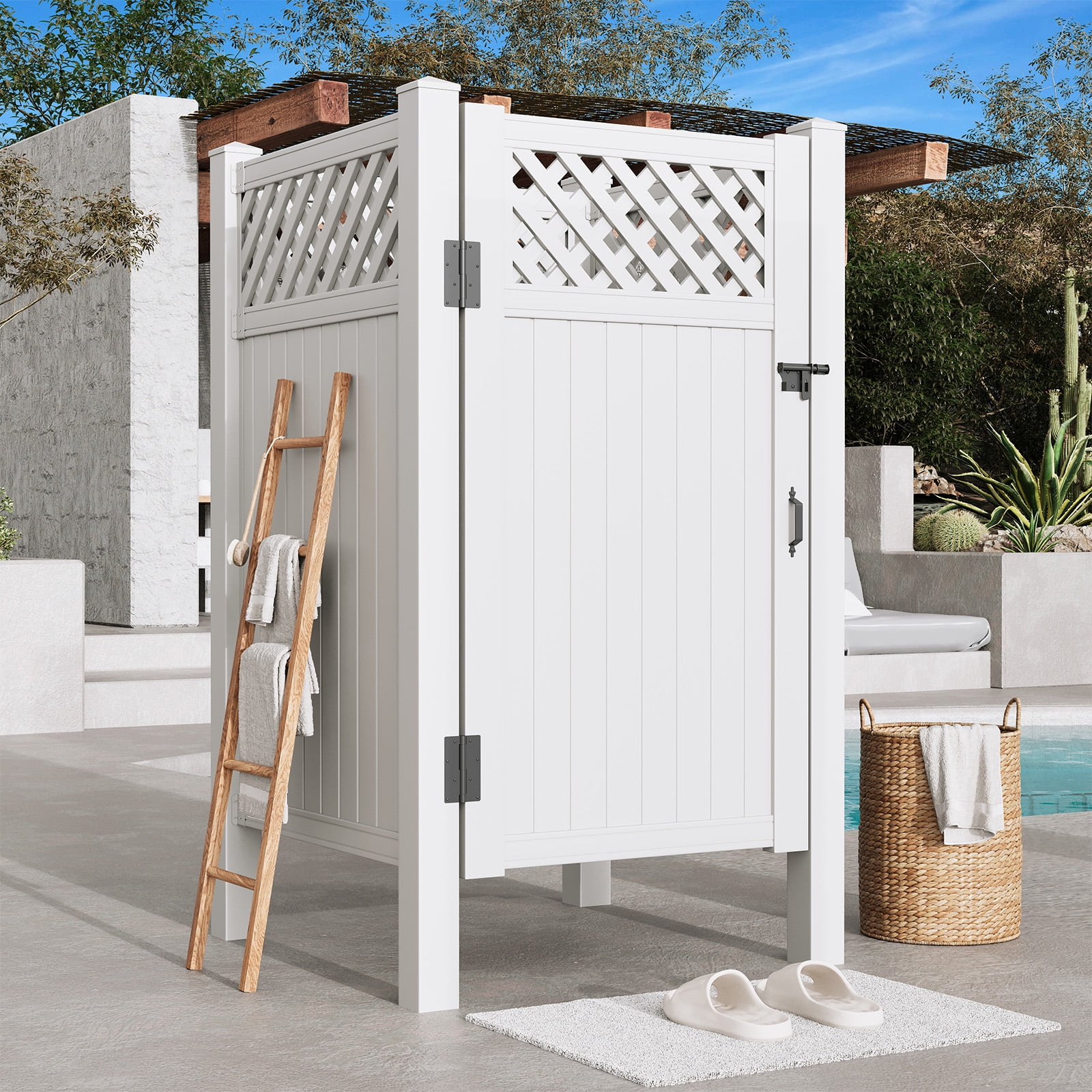 Erinnyees Outdoor Shower Enclosure with Door, Weatherproof Privacy ...