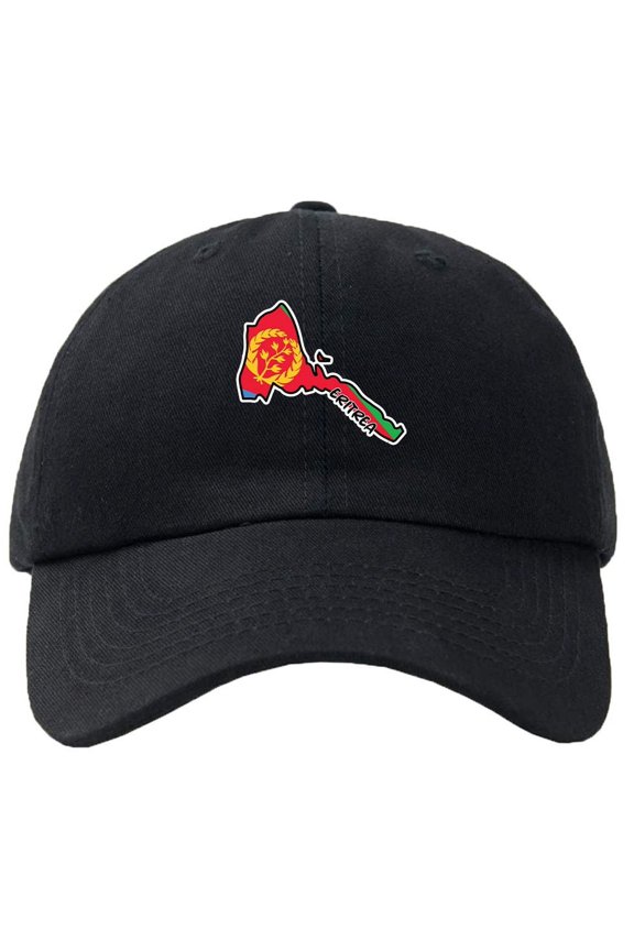 Eritrea Map Flag Baseball Cap Hat Hook & Loop Closure - Personalize it!