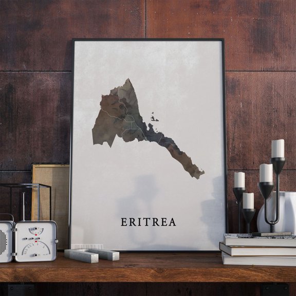 Eritrea Vintage Map Travel Geography Home Wall Art Poster Decor