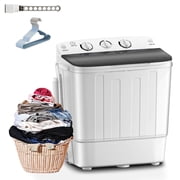 Erivess Portable Twin Tub 18lbs Washing Machine with Drying Rack