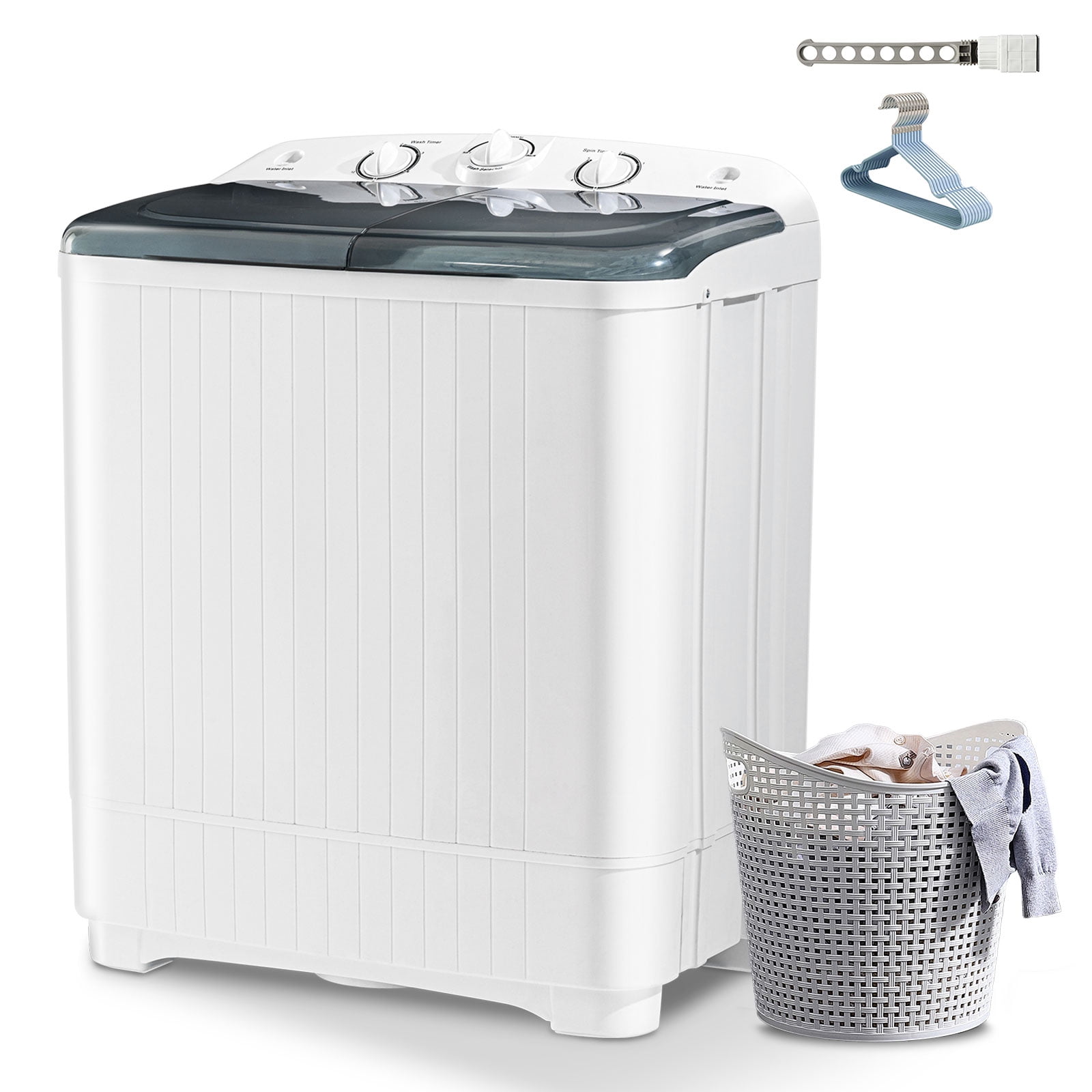 Erivess 20lbs Portable Twin Tub Washing Machine with 12lbs Drain