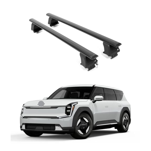 Erkul 220lbs Roof Rack Cross Bars for Kia EV9 2024-2025 | Aluminum Crossbars with Anti Theft Lock for Rooftop | Compatible with Bare/Naked Roofs - Black