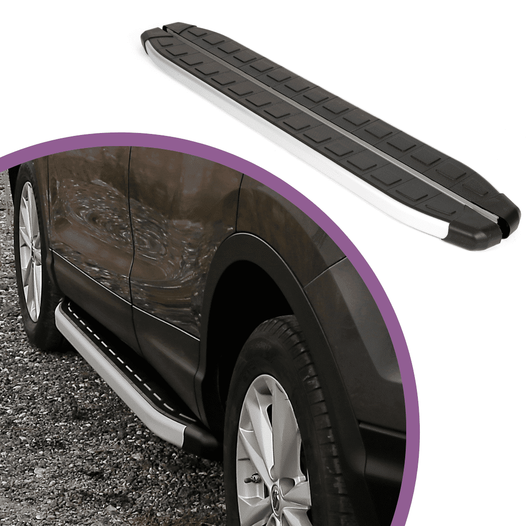 Erkul 5.2" Running Boards for Toyota RAV 4 RAV4 2019-2024 - 350 lb Heavy Duty Aluminum Wide Side Steps Nerf Bars, Premium Car Accessories | No-Drill Installation | Mounting Brackets Included - Silver
