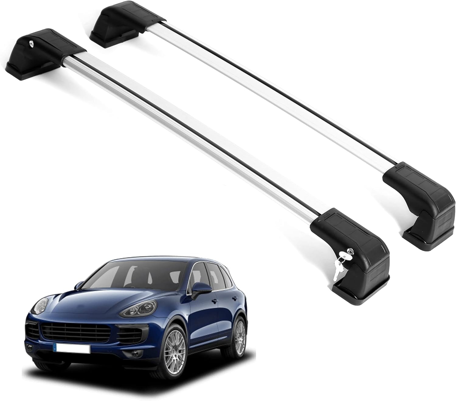 Roof Racks Cross Bars For Porsche Cayenne 2002 2010 Lockable Gray