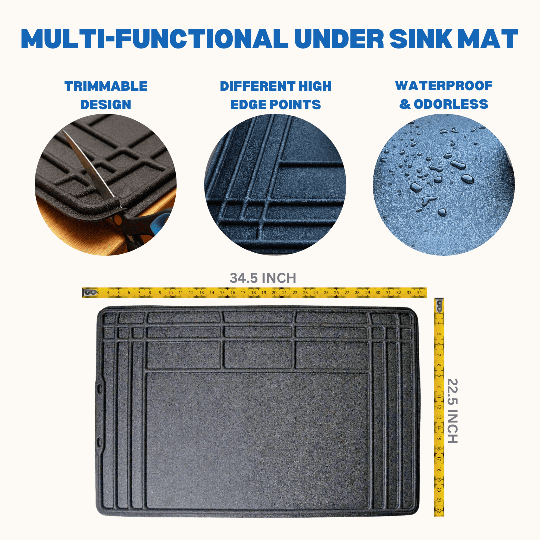Erkul Sink Mat SpillProof, WaterProof, Raised Edge Under Sink
