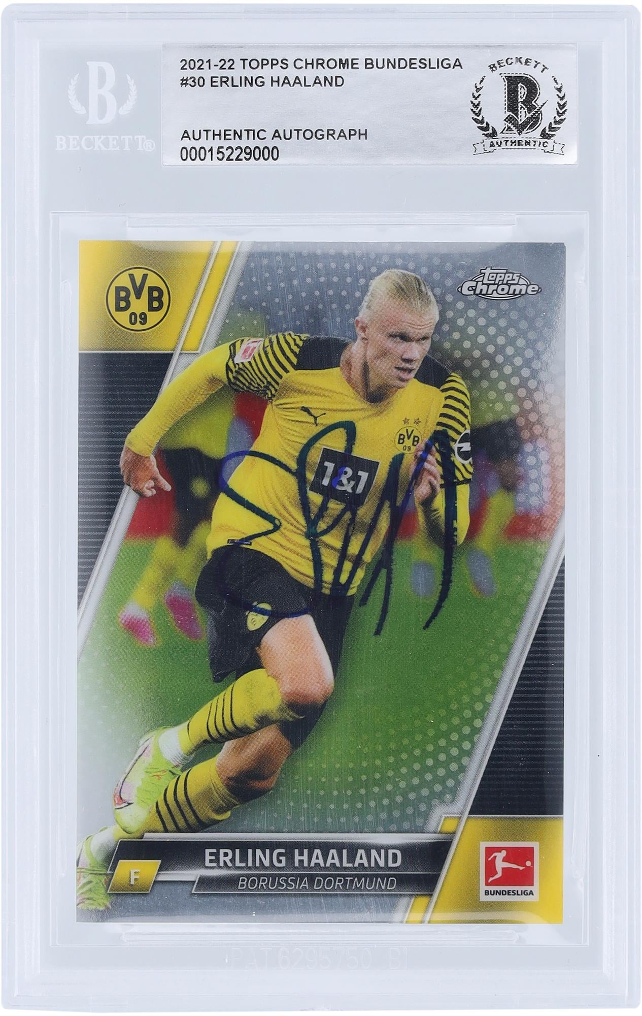 Erling Haaland Borussia Dortmund Autographed 2021-22 Topps Chrome