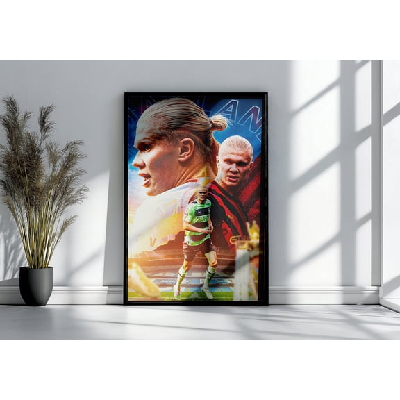 Erling Haaland Soccer Poster or Gallery Canvas Wall Art