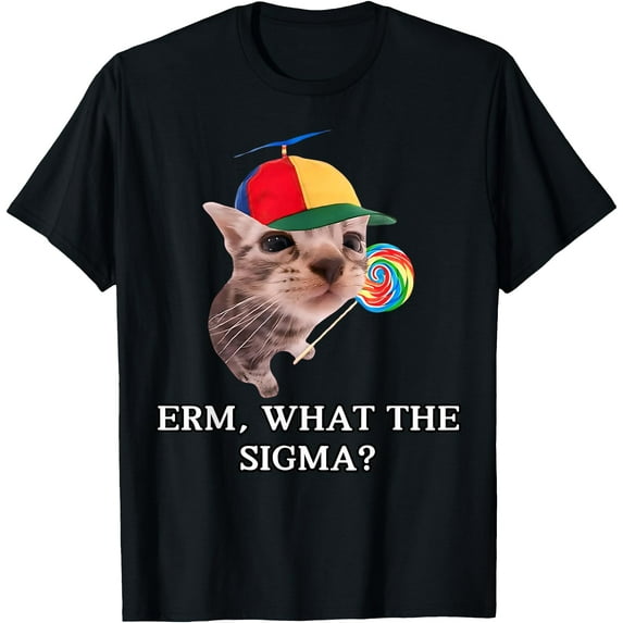 Erm What Sigma Cat Meme Funny Memes Internet Memes Joke Mens T-Shirt,Navy Blue color,size 5XL