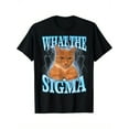thumbnail image 1 of Erm, What The Sigma" Meme Cat Graphic T-shirt - Soft Cotton Blend, Short Sleeve, Crew Neck In Black | Casual & Breathable For All Seasons, 1 of 7