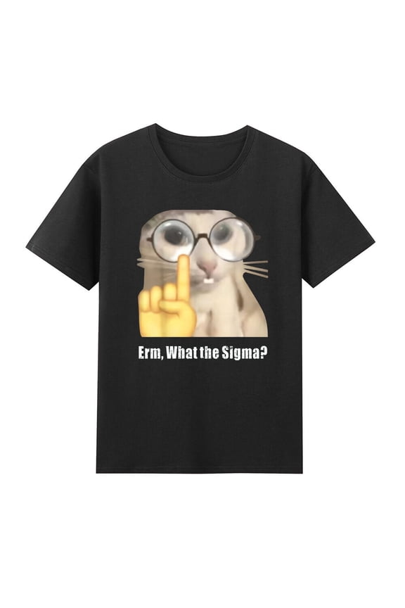 Erm, What the Sigma? Funny Cat With Finger Pattern Sarcastic Quote Men's T-Shirt