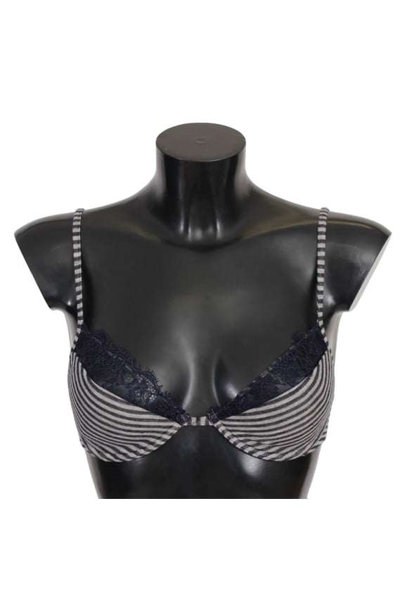 Blue Stripes Lace Reggiseno Bra Underwear