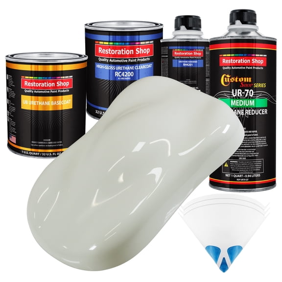 Ermine White Quart URETHANE BASECOAT CLEARCOAT Car Auto Body Paint Kit