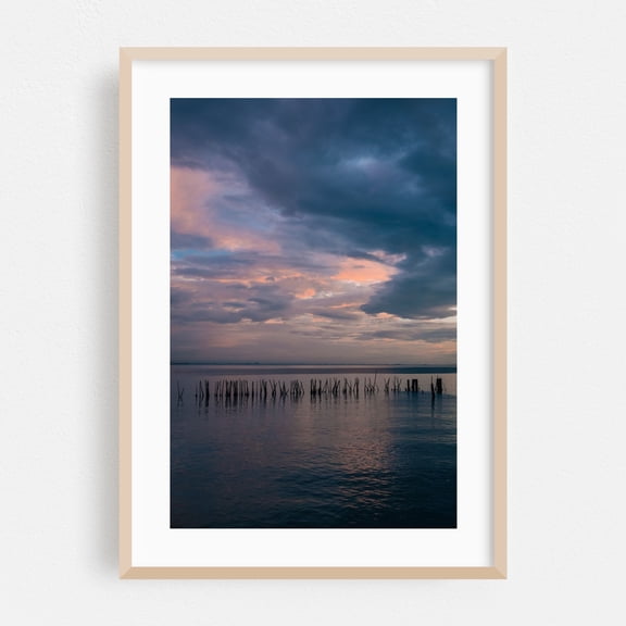 Ermita Sunset 02 - Manila Philippines Photography Sunset Ocean Pastel Minimalist Coast Scenic Water Oak Framed Wall Art Print 5 x 7 inches