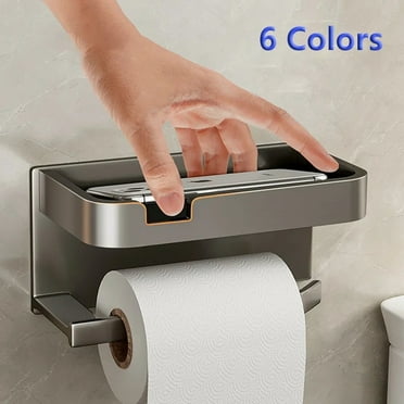 Ermo Bathroom Accesorios Wall Mounted Toilet Paper Holder Waterproof Space Aluminium Tissue Box Storage Rack Shelf Type 1 Large Gray