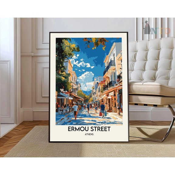 Ermou Street Athens Greece Poster Unframed Paper Print