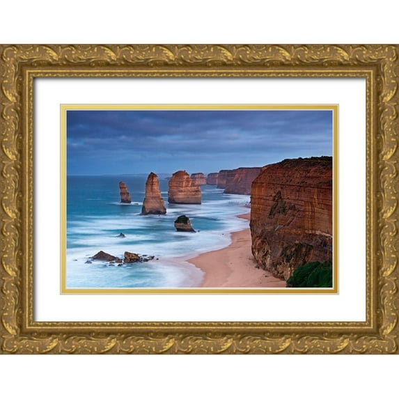 Ernemann, Lothar 32x23 Gold Ornate Wood Framed with Double Matting Museum Art Print Titled - Great Ocean Road Australia