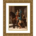 thumbnail image 1 of Ernest-Barthélémy Michel 12x14 Gold Ornate Wood Frame and Double Matted Museum Art Print Titled - Saint Martin Sharing His Coat with a Beggar (1870), 1 of 4
