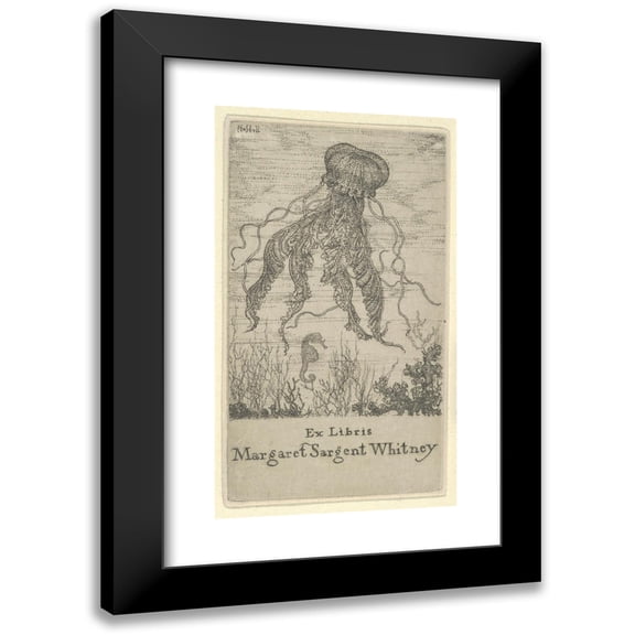 Ernest Haskell 10x14 Black Modern Framed Museum Art Print Titled - Ex Libris Margaret Sargent Whitney (Between 1900 and 1925)