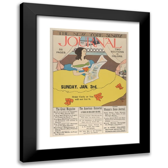 Ernest Haskell 11x14 Black Modern Framed Museum Art Print Titled - New York Sunday Journal (1896)