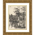 thumbnail image 1 of Ernest Haskell 12x14 Gold Ornate Wood Frame and Double Matted Museum Art Print Titled - Alligator Pool (1914), 1 of 4